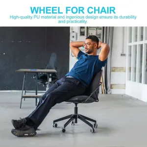 5Pcs White PU Chair Caster Wheels 360 Degree Swivel Furniture Universal Wheels for Home