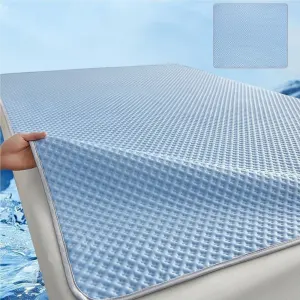 Cooling Mattress Pad, Ice Silk Cooling Mat, Breathable Summer Sleeping Mat for Home Use, Soft Cooling Bed Mat for Hot Sleepers, Dormitory Cooling Mattress Topper