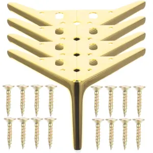 Golden Steel Furniture Legs Replacement, Lightweight Stylish Feet for Home Sofa Table Chair