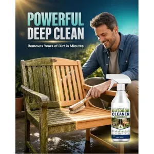 Outdoor Surface Cleaner Spray, Multi-Surface Outdoor Cleaning Spray | Fast Acting Stain Remover for Patio, Deck, Outdoor Furniture, Fence, Brick and Stone