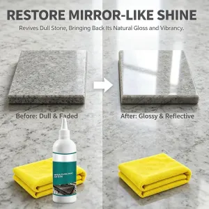 Stone Crystal Plating Agent, 3.4 Fl Oz, Stone Crystal Plating Agent, Restores Mirror Shine & Long-Lasting Protection, For Quartz, Tile, Stone Countertops & Floors