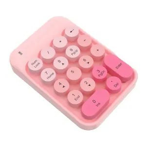 2.4g Wireless Numeric Keypad Cute Mixed Color Financial Special Nine-Key Password Carry It Easily,Pink Mixed Color