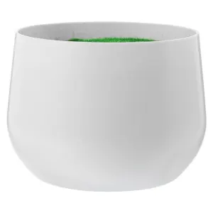 White Foam Flocked Plastic Planter Pot for Artificial Flowers, Crafts, and Home Decor