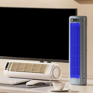 Quiet Portable Water-Cooled Fan, Bladeless 3 Speed Wall Mount, Desktop Air Cooler for Home Dorm Desk Bedroom(Beige)