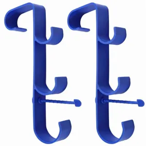 2-Pack Ground Pool Leaf Skimmer Net Holder with Adjustable Pole Hanger, Plastic, Blue