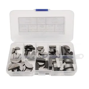 80Pcs Assorted Carbon Steel Woodruff Keys set Comprehensive Woodruff Key Assortment for Flywheels Pulleys Crankshaft Tool