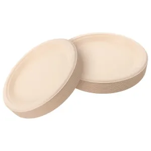 50Pcs Paper Dessert Plates Light Yellow for Gathering Convenient and Sturdy