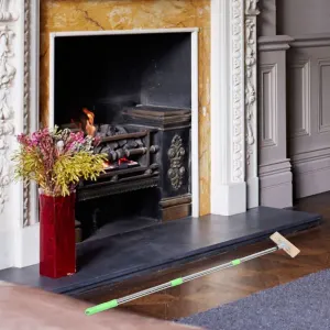 Long Handle Fireplace Hearth Brush with Steel Wire Broom for Chimney and Wood Stove