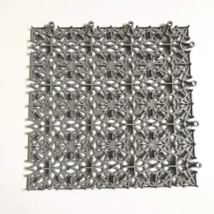 6 Pack Interlocking Non-Slip Tile Drainage Mat for Drain Pool Kitchen Deck Patio Boat Snowflake Shape (Gray)