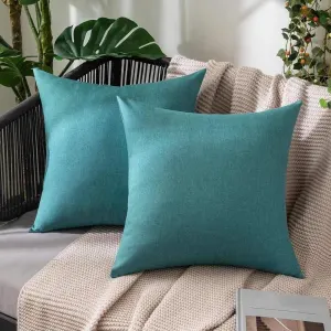 Pack of 4 Outdoor Waterproof Throw Pillow Covers Decorative Garden Cushion Cases Square Pillowcases 18 x 18 Inches