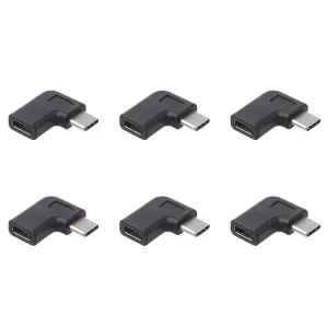 6X 90 Degree Right Angle USB 3.1 Type C Male to Female USB-C Converter Adapter