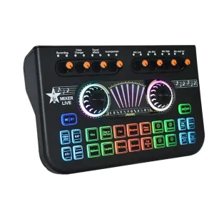 X3 Live Voice Mixer Audio Interface Console Live Microphone Sound Card for Recording Streaming Smartphone Black