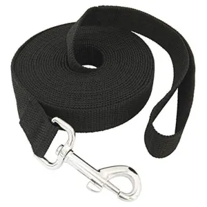 Nylon Training Dog Leash for Small Medium Large Dogs,1 Inch Wide,20ft 30ft 40ft 50ft Long Leash Dog/Puppy Lead for Obedience Recall Training,Camping,or Backyard (20 Foot,Black)