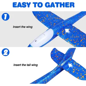 4PCS LED Light Airplane, Large Throwing, Flying Toy for Kids,Gifts for 3 4 5 6 7 8 9 Years Old Boy,Outdoor Sport Toys Birthday Party Favors Foam Airplane
