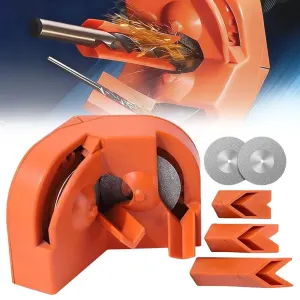 Multi-function Drill Bit Sharpener, Compact Portable Precision Powered by Drills Sharpening Tool with 2 Wheels Grinder for Grinding/Sharpening Drills, Impact Drill Bits,1 Set