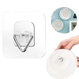 10PC Plate Hangers,Adhesive Invisible Plate Hanger for Wall,Picture Hangers Plate Holders Wall Hanging Hooks Display Hangers,Home Wall Mount Decor Accessories,Strong Adhesive No Drill,2.2"*5,2.6"*5