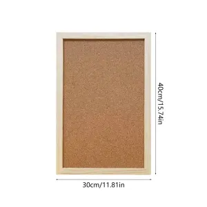 Wood Frame Cork Board Hanging Photo Display Board for Wall Office Home Decor Message Board with Thumbtacks No Drill Installation