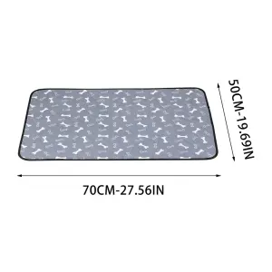 4 Pcs Washable Pee Pads for Dogs, Puppy Pads Washable with Bone Print, Absorbent Reusable Whelping Pads Non-Slip Dog Mats for Floor Protector, Couch Cover, Crate. (50*70Cm)