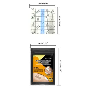 Transparent Film Dressing 3.94″ x 3.94″ 50pcs – Waterproof Bandages for Swimming, Showering, Wounds, Post Surgical Shower or IV Shield, Tattoo Aftercare Bandage, Scar Therapy, Adhesive Patches