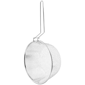 Metal Fry Basket with Folding Handle for Multipurpose Cooking and Easy Storage, Kitchen Fryer Accessory