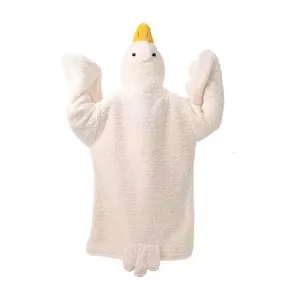 White Goose Onesie Pajamas, Adult Fleece Hooded Blanket Sleepwear, Funny Animal Cosplay Costume for Winter, Party & Halloween