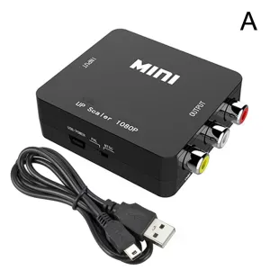 AV To HDMI-compatible Scaler Adapter HD Video Composite Converter RCA D6 L8P7