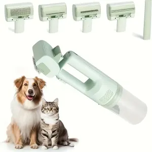 5-in-1 Wireless Pet Groomer, 10000Pa Strong Suction, Low Noise, No Flying Hair – A Must-Have for Cats, Dogs & Home Cleaning(GREEN)N)