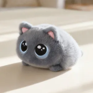 ✨ Kawaii Big-Eyed Cat Plushie | 15cm Palm-Sized Soft Stuffed Toy | Calico & Siamese Multi-Color Styles, Adorable Desk Pet & Cuddly Companion!/Blue cat