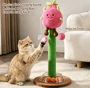Flower Shaped Cat Scratching Post Yellow