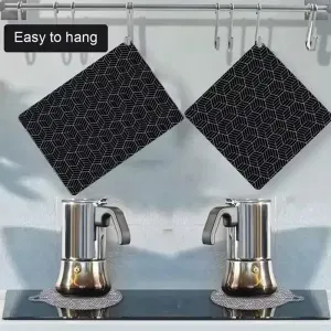 Anti-Slip Silicone Induction Cooktop Mat, 25x25cm, Heat Resistant, Black