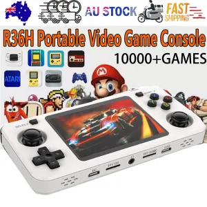 10000+ Games R36H Portable Video Game Consoles Retro Handheld Game Console