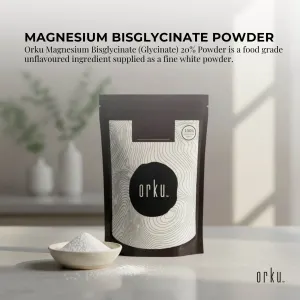 Orku 100g Magnesium Bisglycinate Powder Unflavoured Chelated Biglycinate
