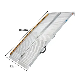 Kartrite 6ft Portable Folding Aluminium Wheelchair Ramp 275kg Heavy Duty Non-Slip Mobility Ramp for Steps & Cars