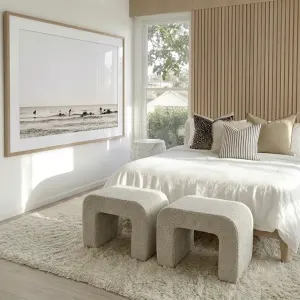 Interior Ave – Hendrix Arched Textured Ottoman – Frosted Stone