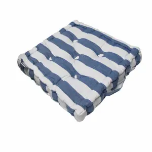 Rans Boxed Stripe Chair Cushion Pad 40 x 40 + 7 cm – Blue