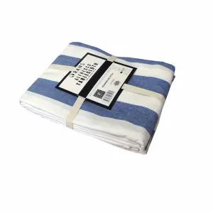 Rans Blue Alfresco Stripes Cotton Tablecloth - Choose from 2 sizes 150cm x