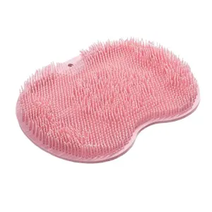 Foot Back Body Scrubber Massager Pad Shower Bath Exfoliating Brush Cleaning Mat – Orange – Pink