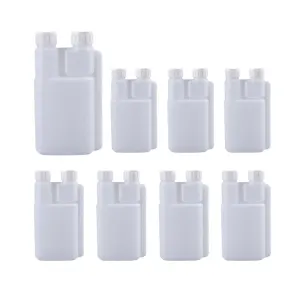 250-1000ml Plastic Twin Chamber Bottle with Tamper Evident Cap for Chemical Liquids – 8Pcs 250ml