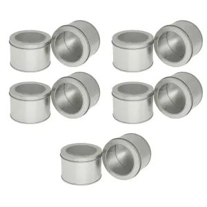 10pcs Open Window Cake Tin Box Bakery Biscuit Packaging Storage Tin Box Set
