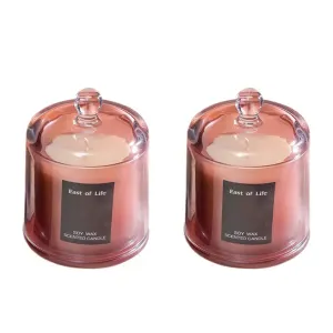 2Pcs Smokeless Glass Aromatherapy Candles Scented Gift Set for Relaxation – Lime Basil