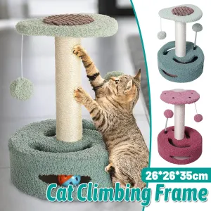 Cat Climbing Toy Small Jump Platform with Claw Scratching Board for Kittens Play – Green