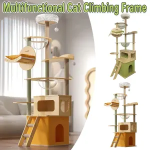 Multi Functional Cat Climbing Tree Tower Stand House Furniture Activity Center – Green
