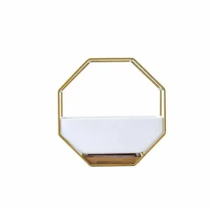 Wall Hanging Succulent Planter Pot Indoor Outdoor Flower Plant Vase Garden Decor - Gold