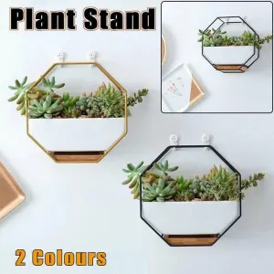 Wall Hanging Succulent Planter Pot Indoor Outdoor Flower Plant Vase Garden Decor – Gold