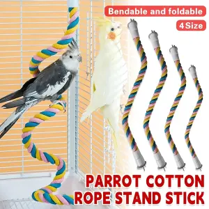 U Shaped Parrot Cotton Rope Climbing Toy Perch Stand for Bird Cage – 120cm