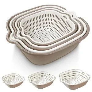 6pcs Multifunctional Drainage Basket for Fruits Vegetables Kitchen Household Use