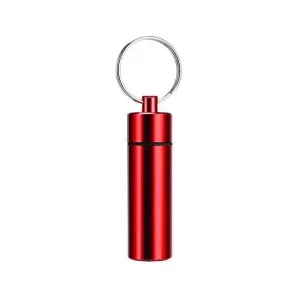 Aluminum Pill Box Case Bottle Cache Drug Holder Keychain Container Waterproof