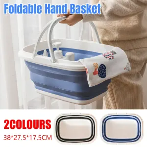 Outdoor Portable Foldable Handbasket Collapsible Picnic Basket Durable Sturdy – Grey