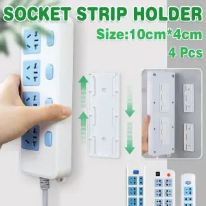 4Pcs Magic Power Strip Plug Holder Seamless Punch-Free Socket Sticker Wall Fixer