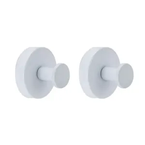 2/4PCS Suction Cup Hook Wall Vacuum Hanger No Drill Coat Hat Holder for Bathroom - White-2pcs